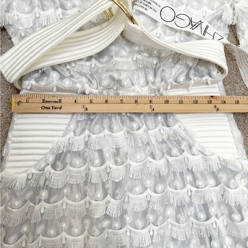Zhivago - It’s Over Midi Dress White Tassel Fringe Belted Dress - US 6 - NWT - Picture 11 of 16